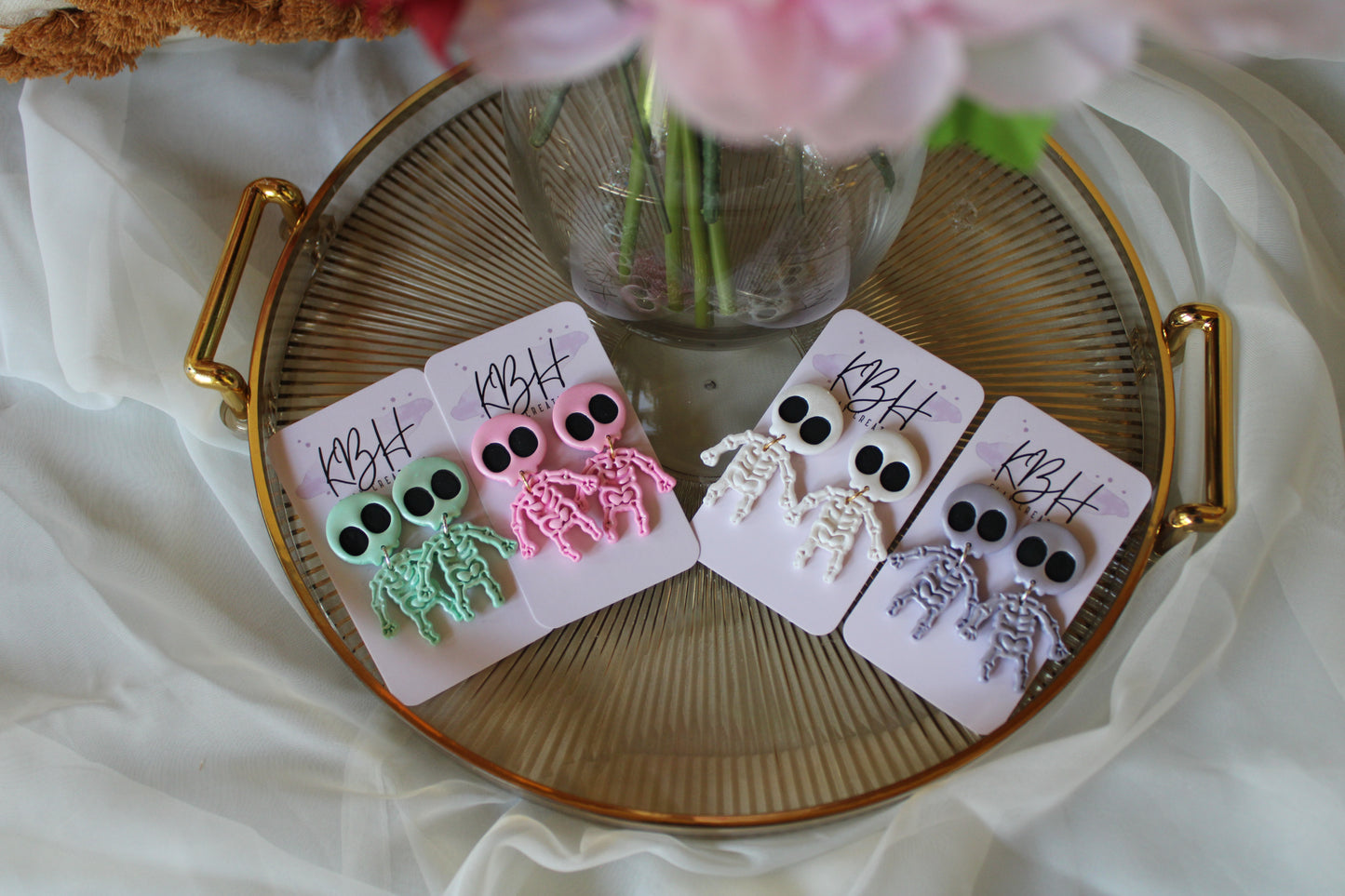 Pastel Skeleton Earring