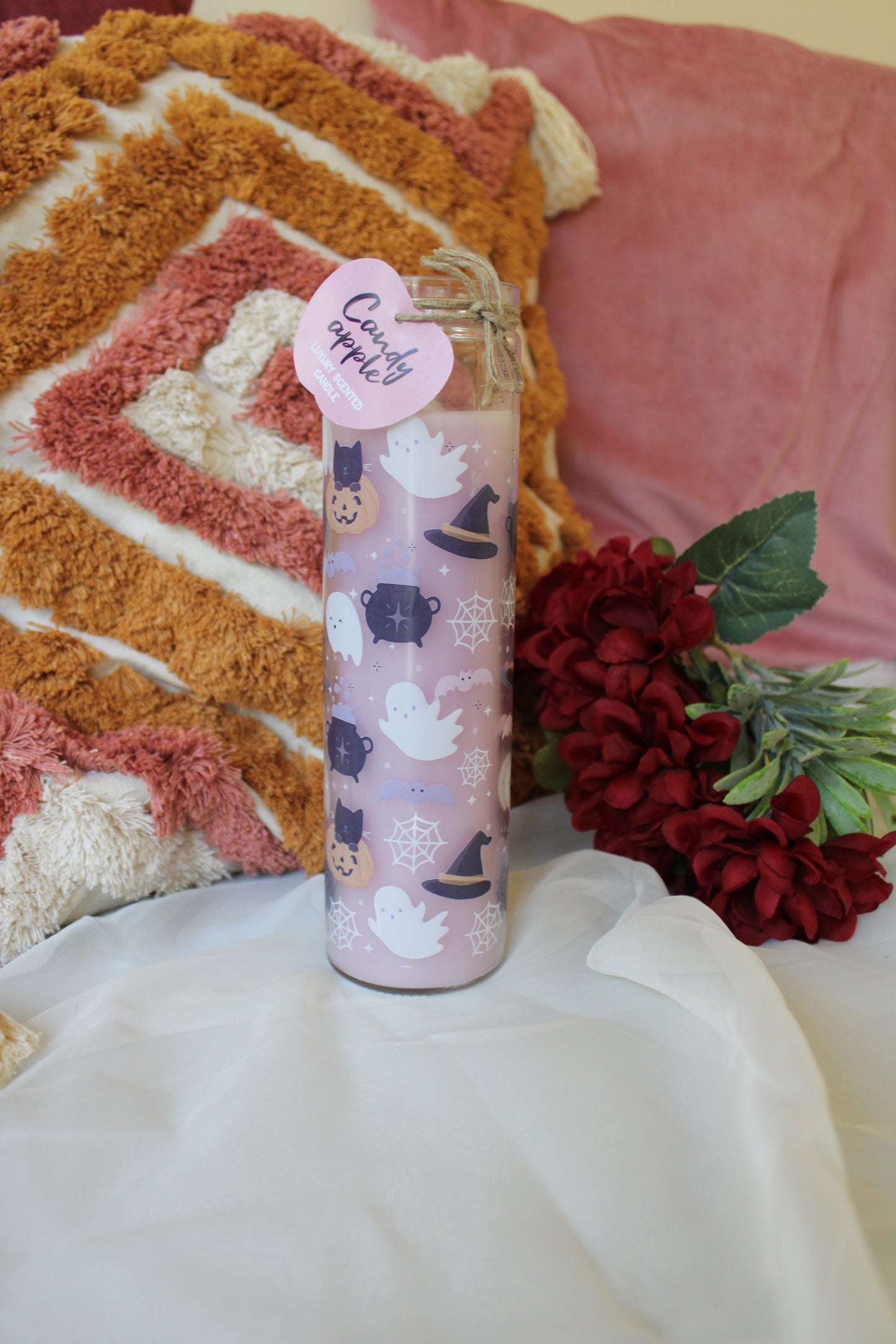 Pastel Halloween Candy Apple Tube Candle