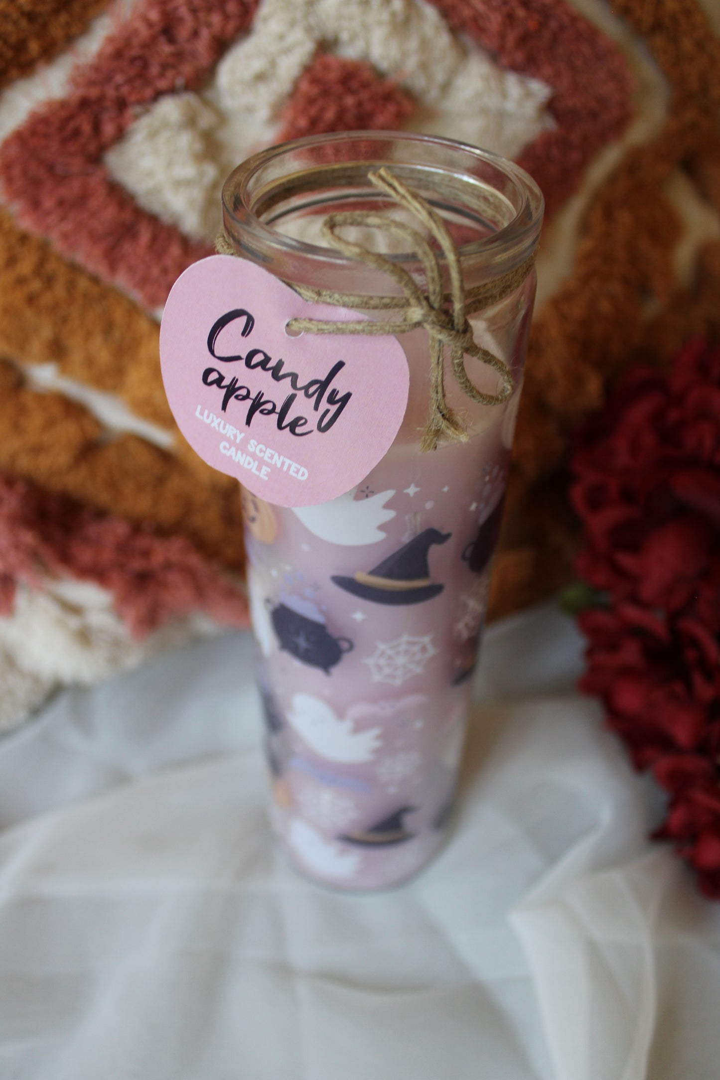 Pastel Halloween Candy Apple Tube Candle